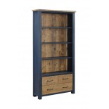 Splash of Blue - Large Open Bookcase with Drawers